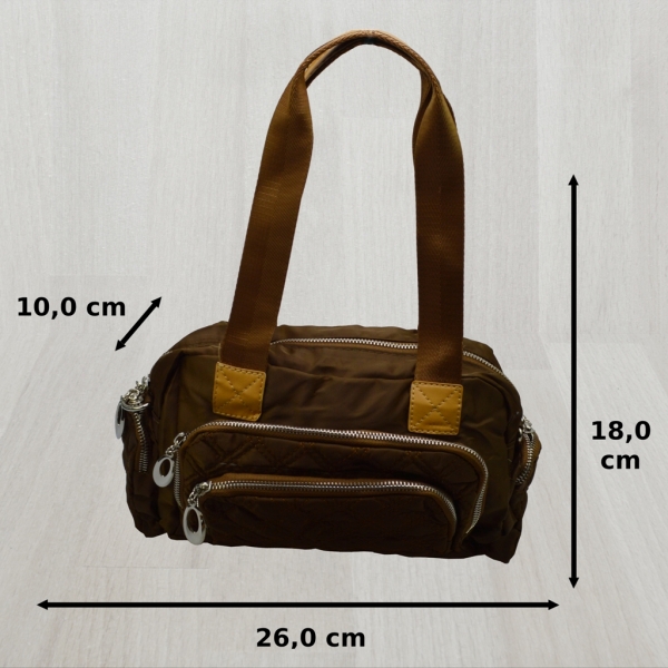 flevado Kleine Damen/Kinder Schultertasche Handtasche Freizeit Alltag braun